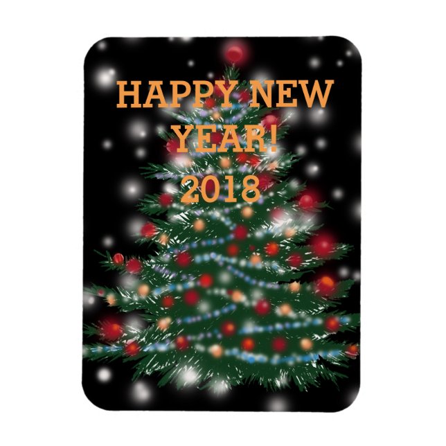 Bonne année 2018 Magnet (Vertical)