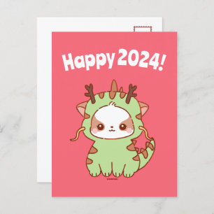 Bonne année 2024 Carte postale Année du dragon