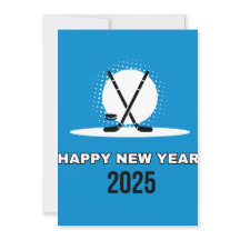 Bonne année 2025 hockey Carte de vacances