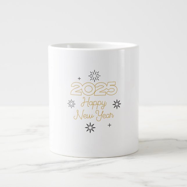 Bonne année 2025 large coffee mug (Front)