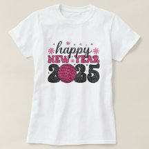 Bonne année 2025 | T-Shirt Fête Disco Pailleté