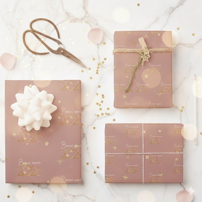 Bonne Année 2026 Elegant Wrapping Paper (Creator Uploaded)