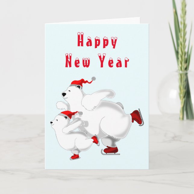 Bonne année aux ours Bonne carte (Devant)