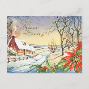 Bonne Annee, carte française vintage de nouvelle