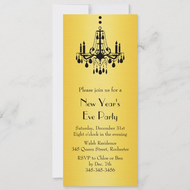 Bonne année Chandelier Invitation de la fête (Devant)
