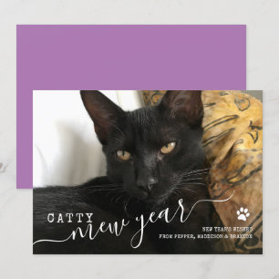 Bonne année Chat photo Nouvel An Carte de vacances