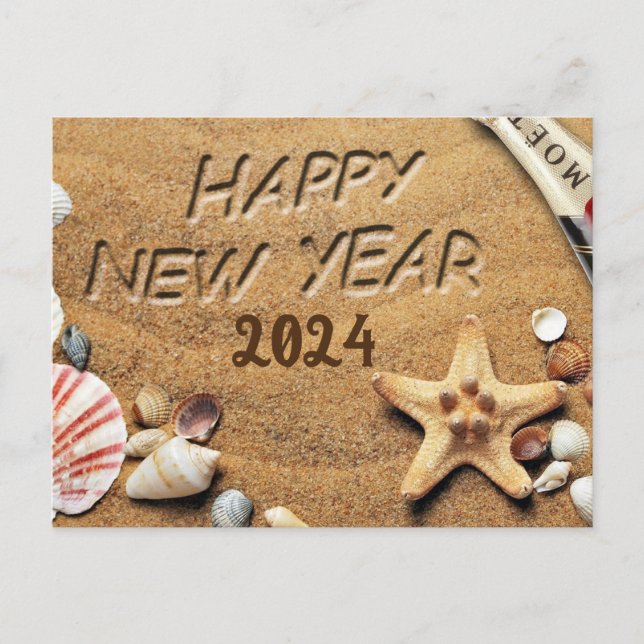 Bonne année Coquillages vacances Carte postale (Devant)