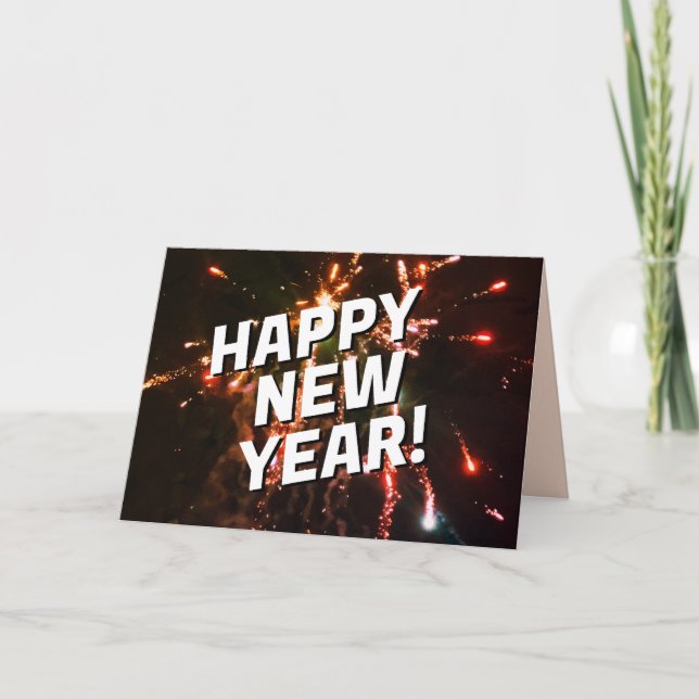 Bonne année Fireworks Arrière - plan 2024 Carte (Devant)