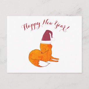 Bonne année Fox carte postale