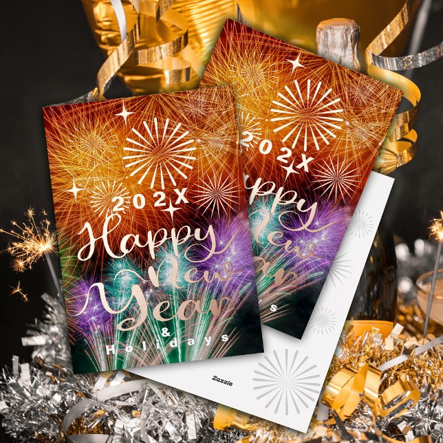 Bonne année Foyer Foil Carte de vacances (Attractive Happy New Year Card .)