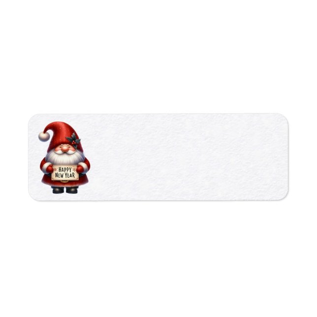 Bonne année Gnome Étiquettes de adresse (Devant)