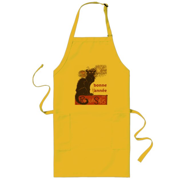 Bonne Annee Happy New Year Le Chat Noir  Long Apron (Front)