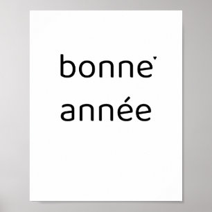 Bonne année - minimalistic typography poster