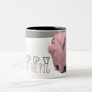 Bonne année PIg mignonne Mug 3D bicolore