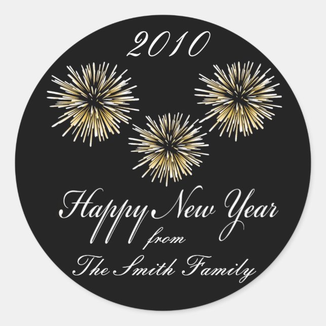 Bonne année - Sticker personnalisé Étiquettes (Devant)