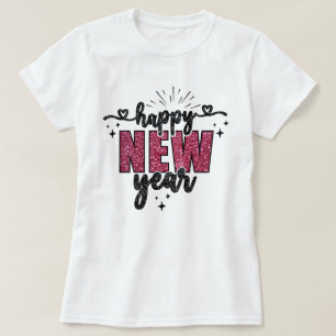 Bonne année T-Shirt Festif Pailleté Nouvel An