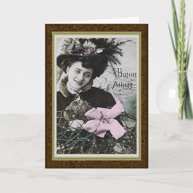 "Bonne Annee" Vintage French New Year Card (Front)