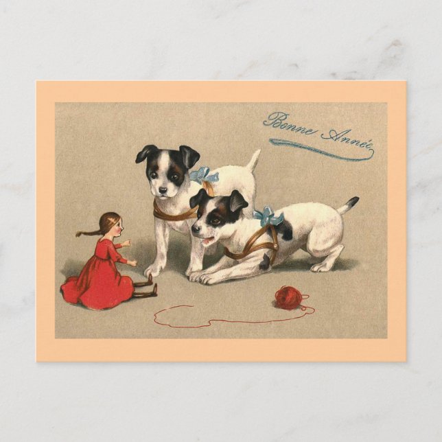 Bonne Annee Vintage French Postcard (Front)