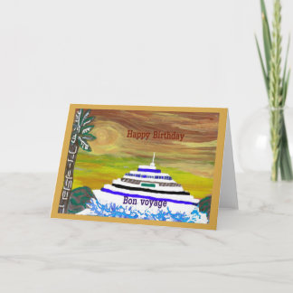 Bonne Anniversaire/Bon Voyage Blank Note Carte de 