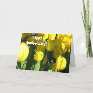 Bonne Anniversaire Carte de voeux de tulipe jaune