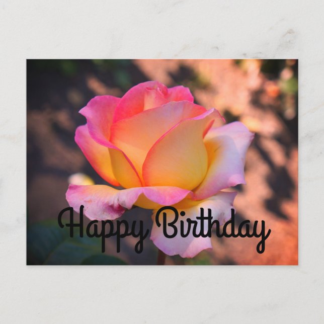 Bonne Anniversaire Elle Rose #4 Carte postale (Devant)