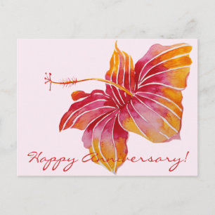 Bonne Anniversaire Floral Hawaii Carte postale