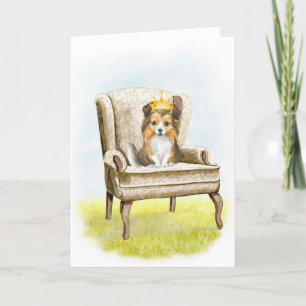 Bonne Anniversaire Sheltie Princess Pup Carte Anni