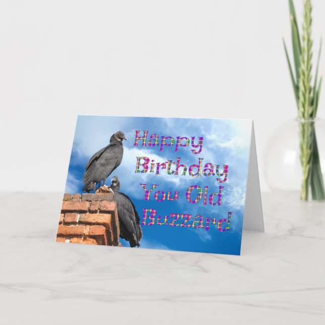 Bonne Anniversaire Vieux Buzzard Carte de voeux (Devant)