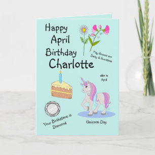 Bonne Avril Anniversaire Carte de voeux pliée