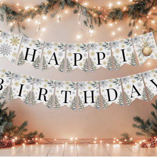 Bonne bannière de l'hiver de l'anniversaire