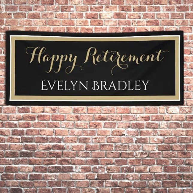 Bonne bannière de retraite en noir (Créateur téléchargé)