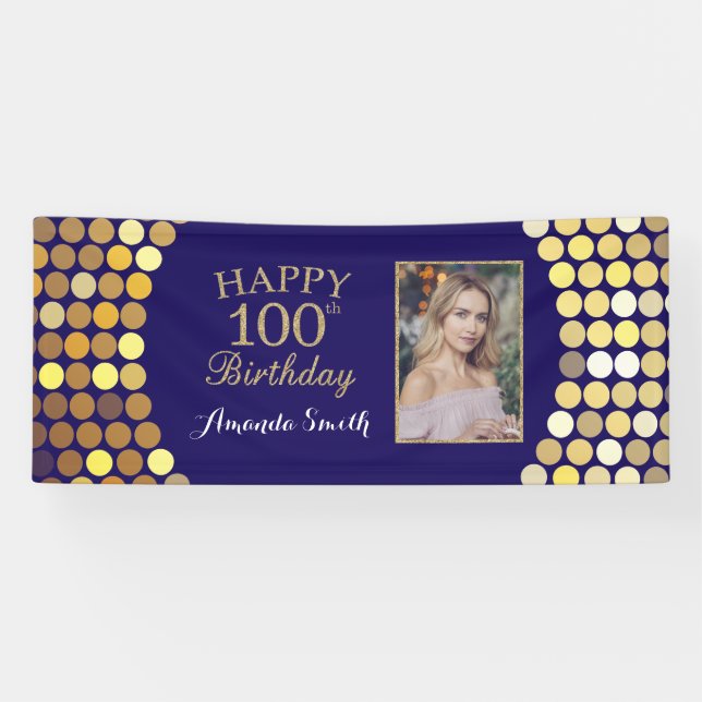 Bonne bannière du 100e anniversaire. Photo Blue Go (Horizontal)