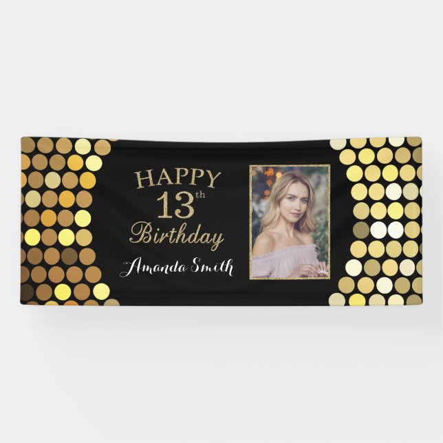 Bonne bannière du 13e anniversaire. Photo Parties  (Horizontal)