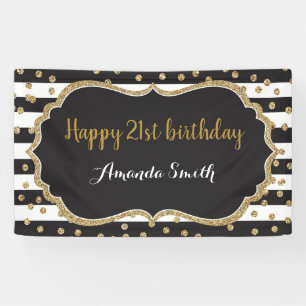 Bonne bannière du 21e anniversaire. Parties scint