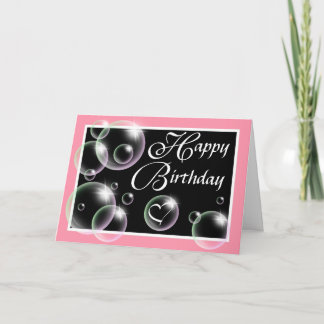 Bonne bulles d'anniversaire - Carte de voeux rose