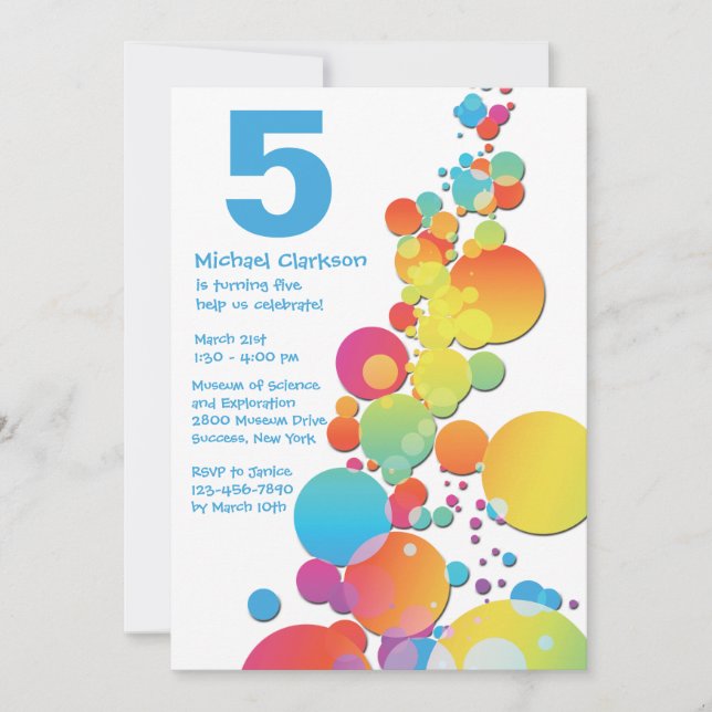 Bonne bulles Invitation de fête d'anniversaire (Devant)