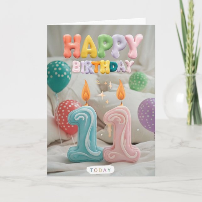 Bonne carte 11e anniversaire (Devant)