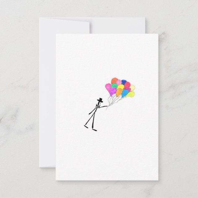 Bonne carte à plat Ballons (Devant)