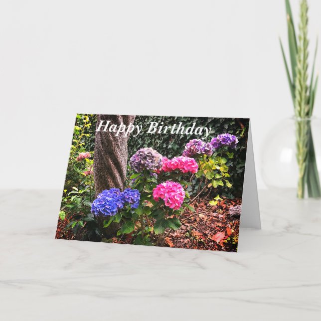 Bonne carte Anniversaire Hydrangeas #1 (Devant)
