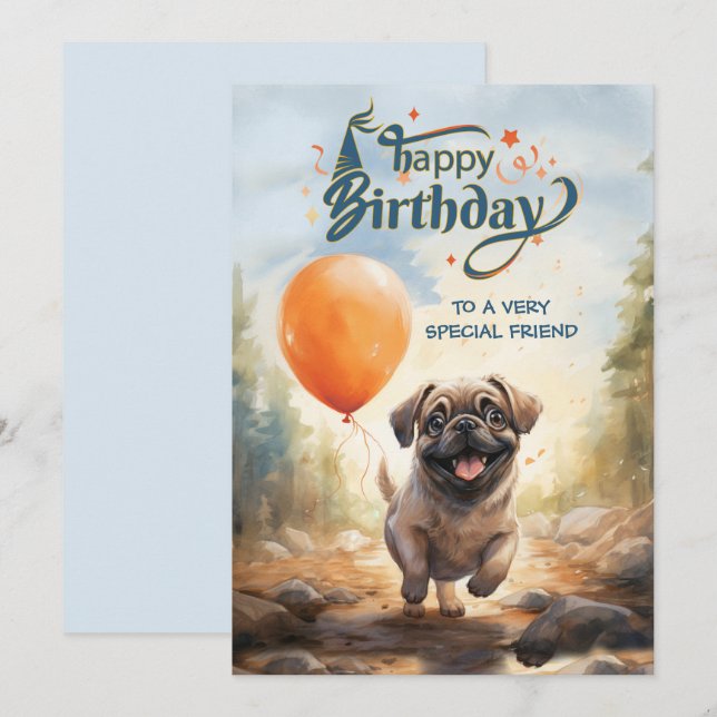 Bonne Carte Anniversaire Pour Ami Spécial (Devant / Derrière)