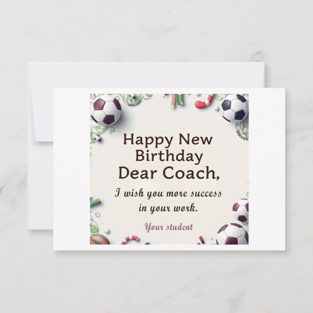 Bonne Carte Anniversaire Pour Entraîneur (Dos)