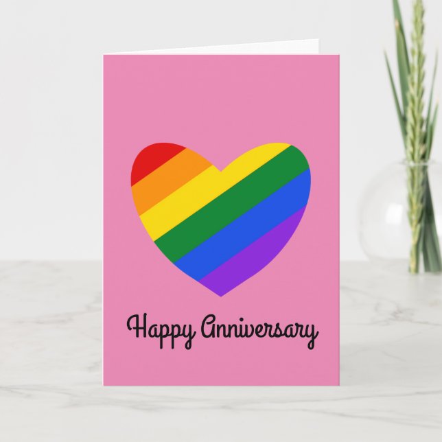 Bonne carte Anniversaire Rainbow Heart #1 (Devant)
