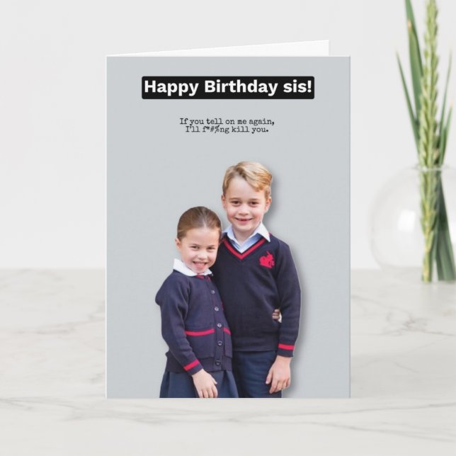 Bonne carte Anniversaire Sis! (Devant)