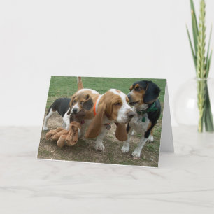 Bonne carte Basset Hound Beagle Anniversaire