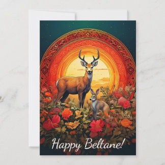 Bonne carte Beltane Deer & Hare