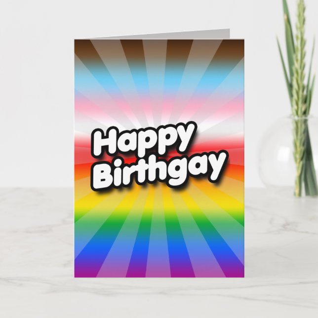 Bonne carte Birthgay (Progress Pride) (Devant)