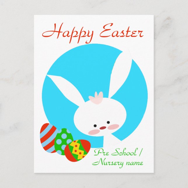 Bonne Carte Bleue Bunny de Pâques (Devant)