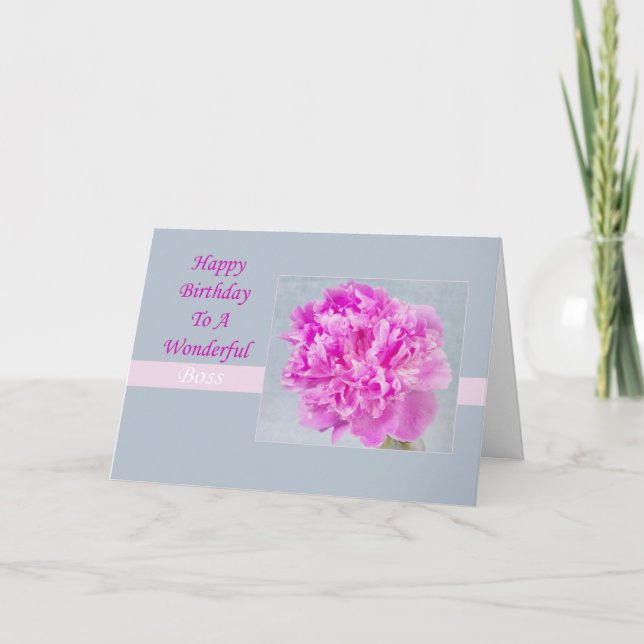 Bonne carte Boss Pink Peony (Devant)