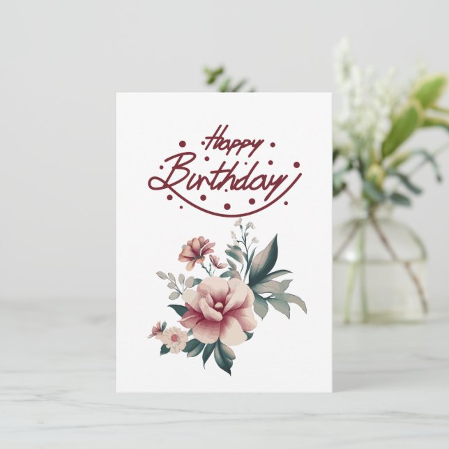 Bonne carte cadeau d'anniversaire avec Arrière - p (Debout devant)