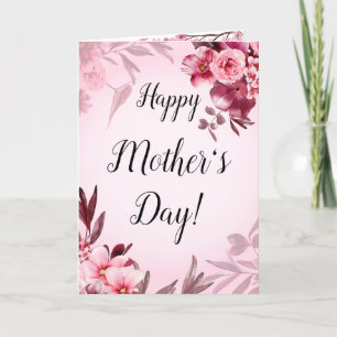 Bonne carte cadeau de la fête des mères Floral ros